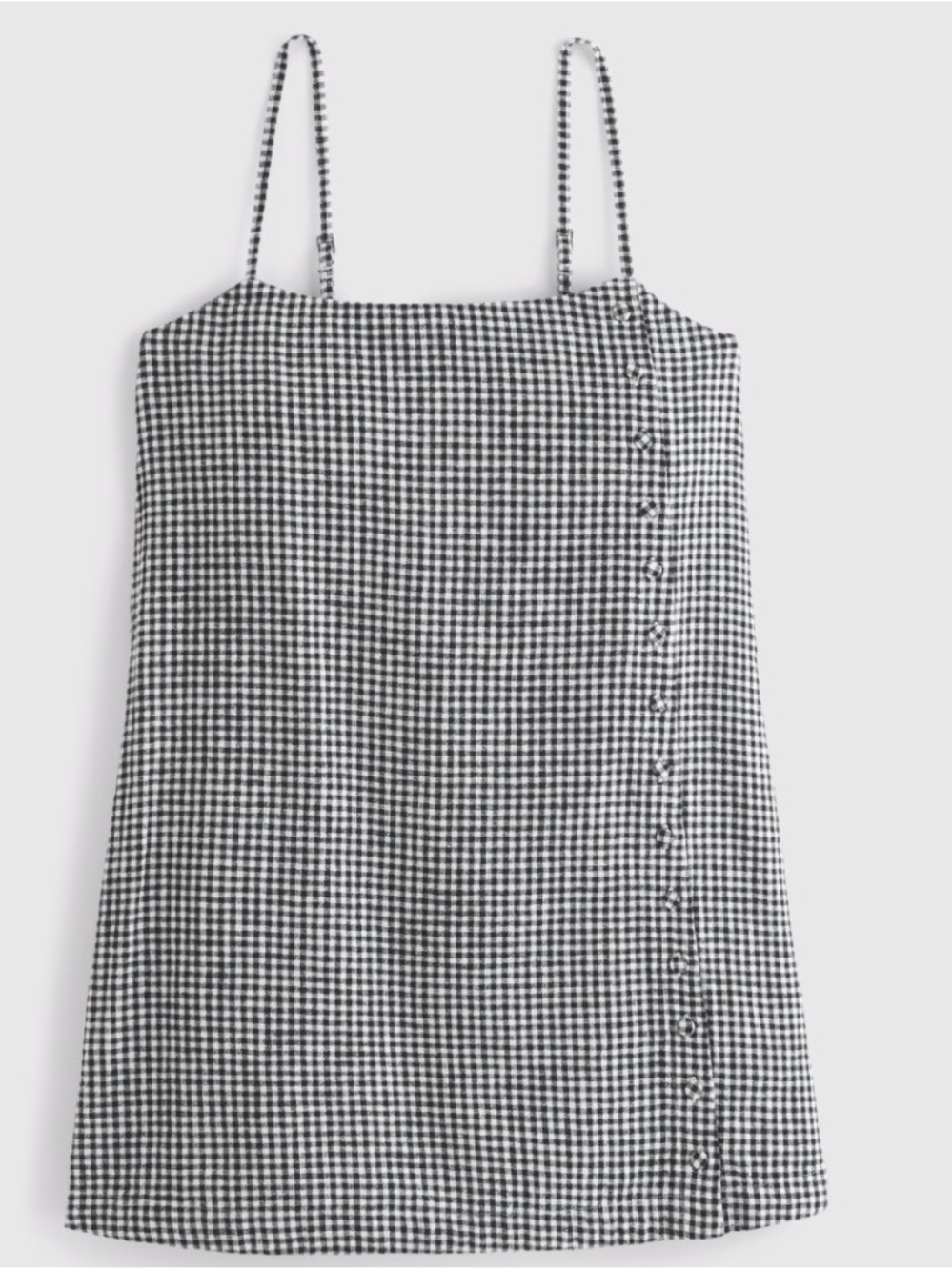 Abercrombie & Fitch M petite romper dress skort linen nlend gingham with button